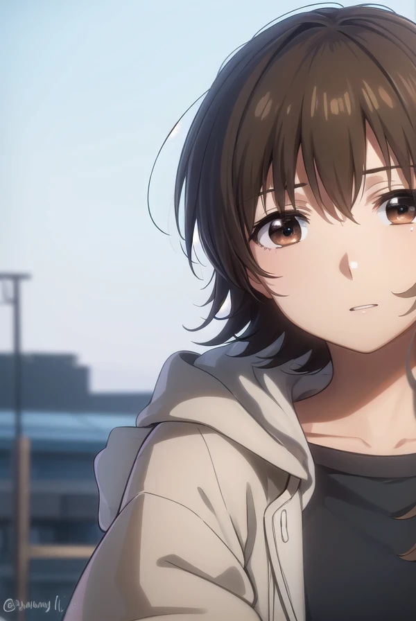 rentaroufutaba, <lora:rentarou futaba s1-lora-nochekaiser:1>,
rentarou futaba, short hair, brown hair, (brown eyes:1.5), male focus,
BREAK long sleeves, jacket, open clothes, hood, open jacket, hoodie, hood down,
BREAK outdoors, city,
BREAK looking at viewer, (cowboy shot:1.5)
BREAK <lyco:GoodHands-beta2:1>, (masterpiece:1.2), best quality, high resolution, unity 8k wallpaper, (illustration:0.8), (beautiful detailed eyes:1.6), extremely detailed face, perfect lighting, extremely detailed CG, (perfect hands, perfect anatomy),