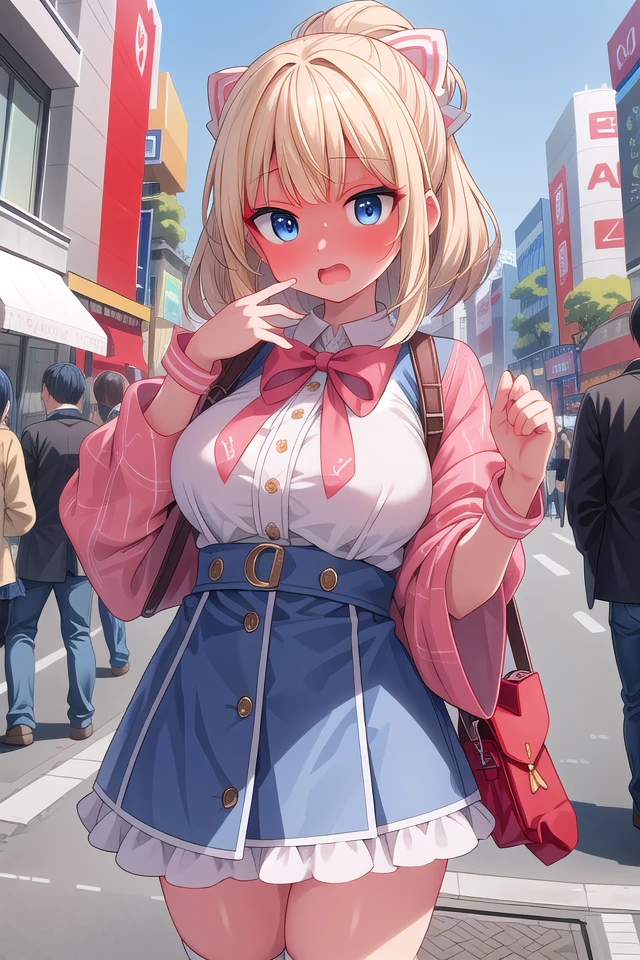 <lora:yudedako_noline_fullface_v100:0.8>
insanely detailed, absurdres, ultra-highres, ultra-detailed, best quality,
1girl, solo, nice hands, perfect hands
BREAK
(wearing harajuku-style coordinate),
embarrassed, shame, ashamed, open mouth,
cute pose, cowboy shot, looking at viewer
BREAK
slender, kawaii, perfect symmetrical face, ultra cute girl, ultra cute face, ultra detailed eyes, ultra detailed hair, ultra cute, ultra beautiful,
in harajuku, shibuya, tokyo, street, crowd, cityscape,
large breasts, (cleavage:-1)
BREAK
(blonde medium hair, blue eyes)