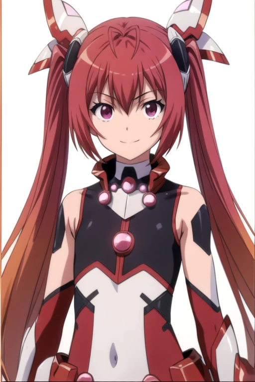 tailreddef, (detailed violet eyes), cute, blush, shy, looking at viewer, (((tailred black and white outfit))), tail gear, (black elbow gloves), ((black pants)), ((red thigh high boots)), (black thigh highasterpiece, high resolution, best quality, flat chest, very long hair, red hair, gradient hair, armor, twintails, tailred