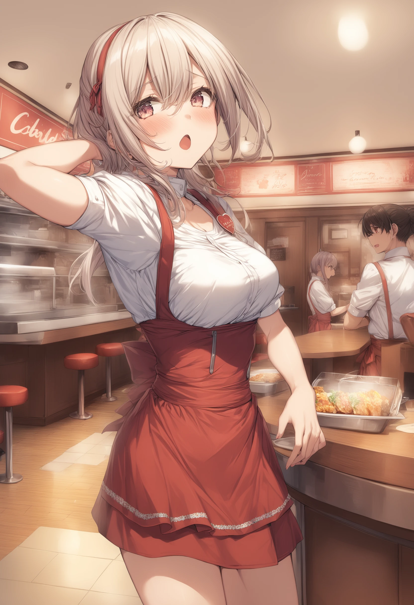 BBQ stand,A variety of foods,Kebabs,MarketaB,Hold a lightning magic wand,Shoot lightning forward,Harry Potter magic hat,Ancient oil lamps,(Shirtless:0.9)、(Naked:0.5)、(huge tit)、Skin type、Fine hairs、Radiant skin、Drunken、luminous(Shirtless:0.8)(Bandeau:0.1)、(Lift one foot:0.1)、 huge tit、Blush、(Small tattoos)、Slightly drunk、(Background with:Jungle lion monkey elephant:0.4)、(goddes:0.8)、(teens girl:0.7)、Water-colored eyes、Long eyelashes、(Cute marks on the face: 1.2),(dog teeth:0.8),,(ssmile:0.5)(Blush:0.7),(Hair:0.4),(short:0.8),(Black and brown hair:0.5)(White and pink hair: 0.6)、(Striped hair:0.5)、(High ponytail:0.6)、(ca:0.7)、Shiny hair、(High morbidity:0.6)、(double bun hair:0.2)、Moon hairpins、Collar、Lace、frilld、( Head tilt:0.7)、(Side:0.5)、(Look up:0.2)、(Look at the camera:1.0)(Chest pat:0.5)(Flip skirt:1.5)、((Delicate facial features、Positive face、detail),Bright pink lips,ssmile,Open your mouth,Blush,Slightly drunk:0.5)),Absurd,Extreme,tmasterpiece,whole body fairy,Seductive special portrait of Tifa Loha,The clothes are smooth white and transparent,Background spray paint graffiti,Lace panties。 (There are a lot of little bear pajamas:0.5),(Vintage train background:0.2),The reflection of a part of stagnant water on the ground,Old brick floor,Old clock,wooden building,Leading the puppy