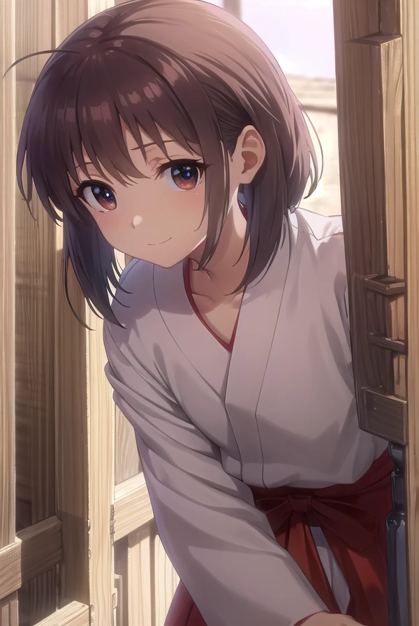 kaorukosumirekoichijou, <lora:kaoruko sumireko ichijou s1-lora-nochekaiser:1>,
kaoruko sumireko ichijou, brown hair, (brown eyes:1.5), smile,
BREAK skirt, long sleeves, japanese clothes, hakama, hakama skirt, miko, red hakama,
BREAK outdoors, shrine,
BREAK looking at viewer, (cowboy shot:1.5)
BREAK <lyco:GoodHands-beta2:1>, (masterpiece:1.2), best quality, high resolution, unity 8k wallpaper, (illustration:0.8), (beautiful detailed eyes:1.6), extremely detailed face, perfect lighting, extremely detailed CG, (perfect hands, perfect anatomy),