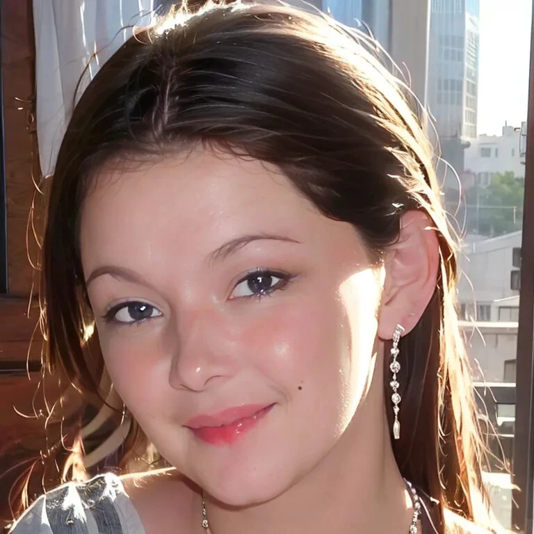 HD photo of beautiful mshn_yhivi in a checkered shirt in front of the colosseum, (closeup:1.3), red bow in her hair