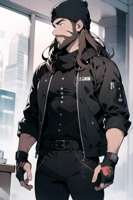 <lora:jeezo-10:1> jeezo, facial hair, full body, masterpiece, best quality