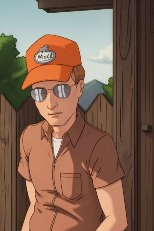 <lora:Dale Gribble - King of the Hill - 1997 - V1:0.85> Dale_Gribble, Orange_mack_track_tracker_hat, sunglasses, brown shirt, white undershirt, dirty blonde hair, <lora:add_time_slider_v1:-0.7>, 8k, RAW photo, best quality, ultra high res, photorealistic, masterpiece, ultra-detailed, Unreal Engine<lora:LCM_SD15_2MB:1.0>