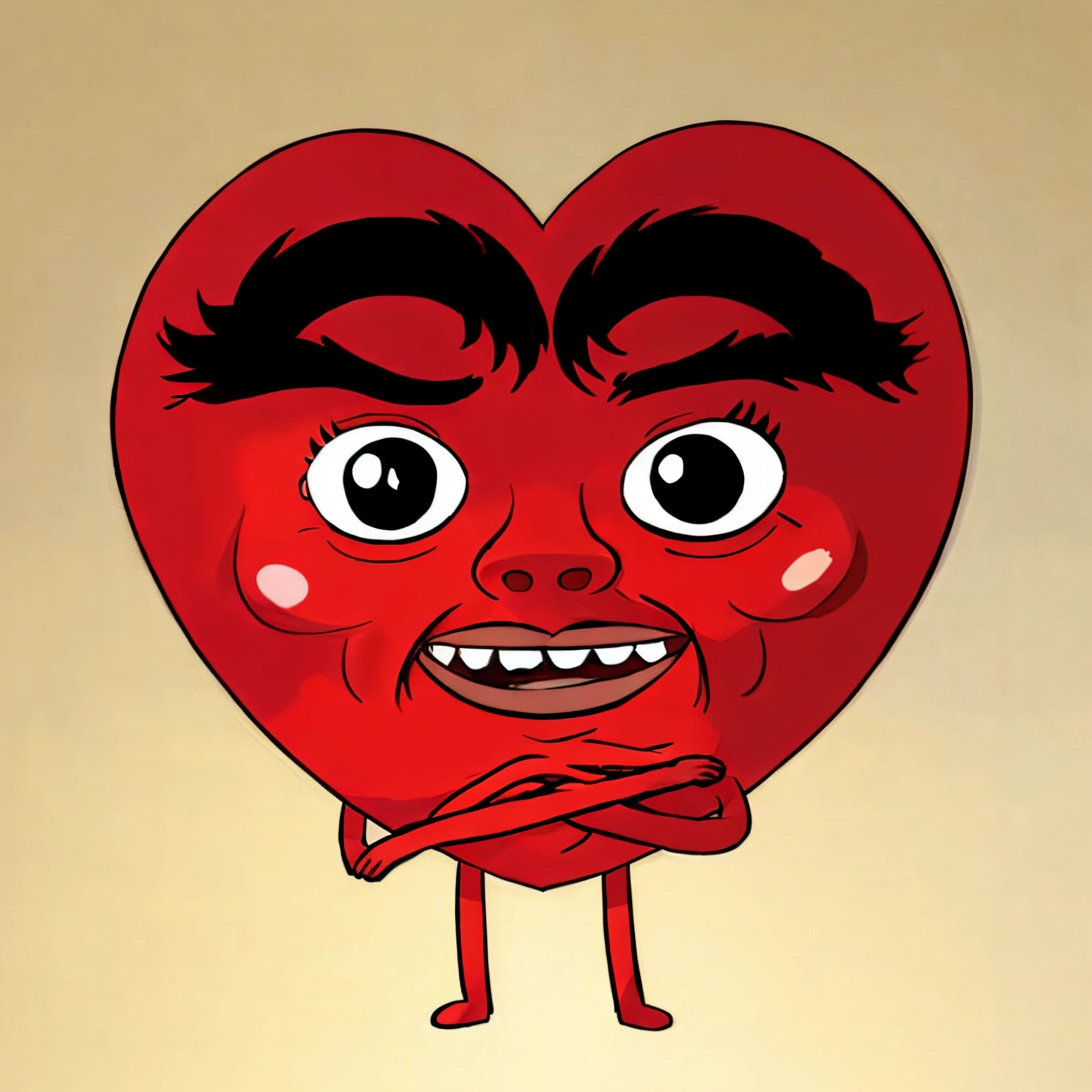 <lora:RicardioHeart:1>, adventure time, heart, ricardio, brave, red