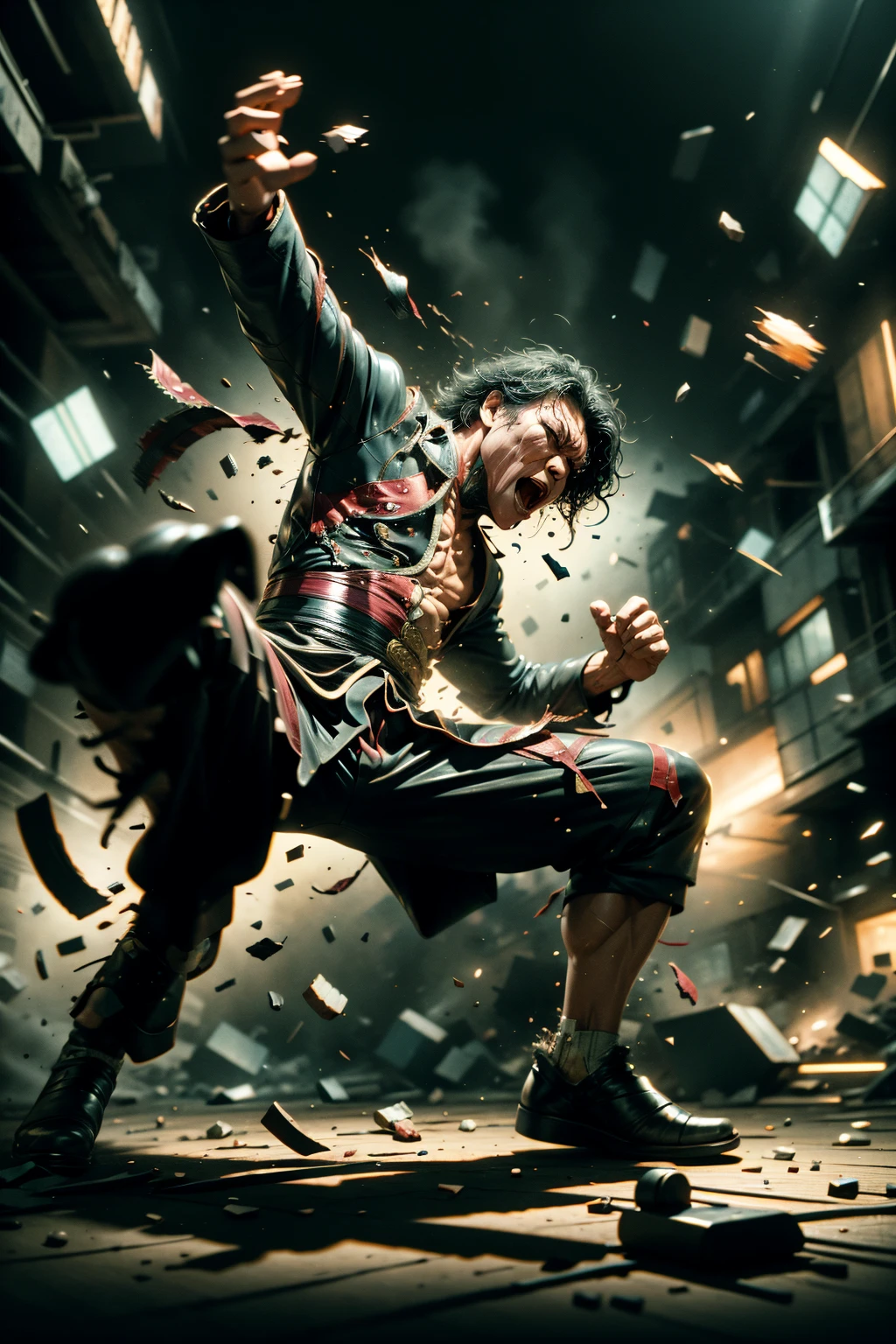 kung fu hustle fightg scene, ral-vlntxplzn <lora:ral-vlntexplsn-sd15:1>