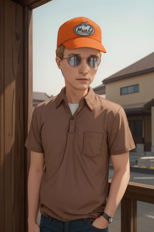 <lora:Dale Gribble - King of the Hill - 1997 - V1:0.85> Dale_Gribble, Orange_mack_track_tracker_hat, sunglasses, brown shirt, white undershirt, dirty blonde hair, <lora:add_time_slider_v1:-0.7>, 8k, RAW photo, best quality, ultra high res, photorealistic, masterpiece, ultra-detailed, Unreal Engine<lora:LCM_SD15_2MB:1.0>