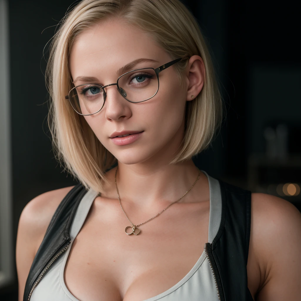 Wicky, big breast under tight turtleneck, jeans , detailed eyes, photography, trending on artstation, sharp focus, studio photo, intricate details, highly detailed, by greg rutkowski