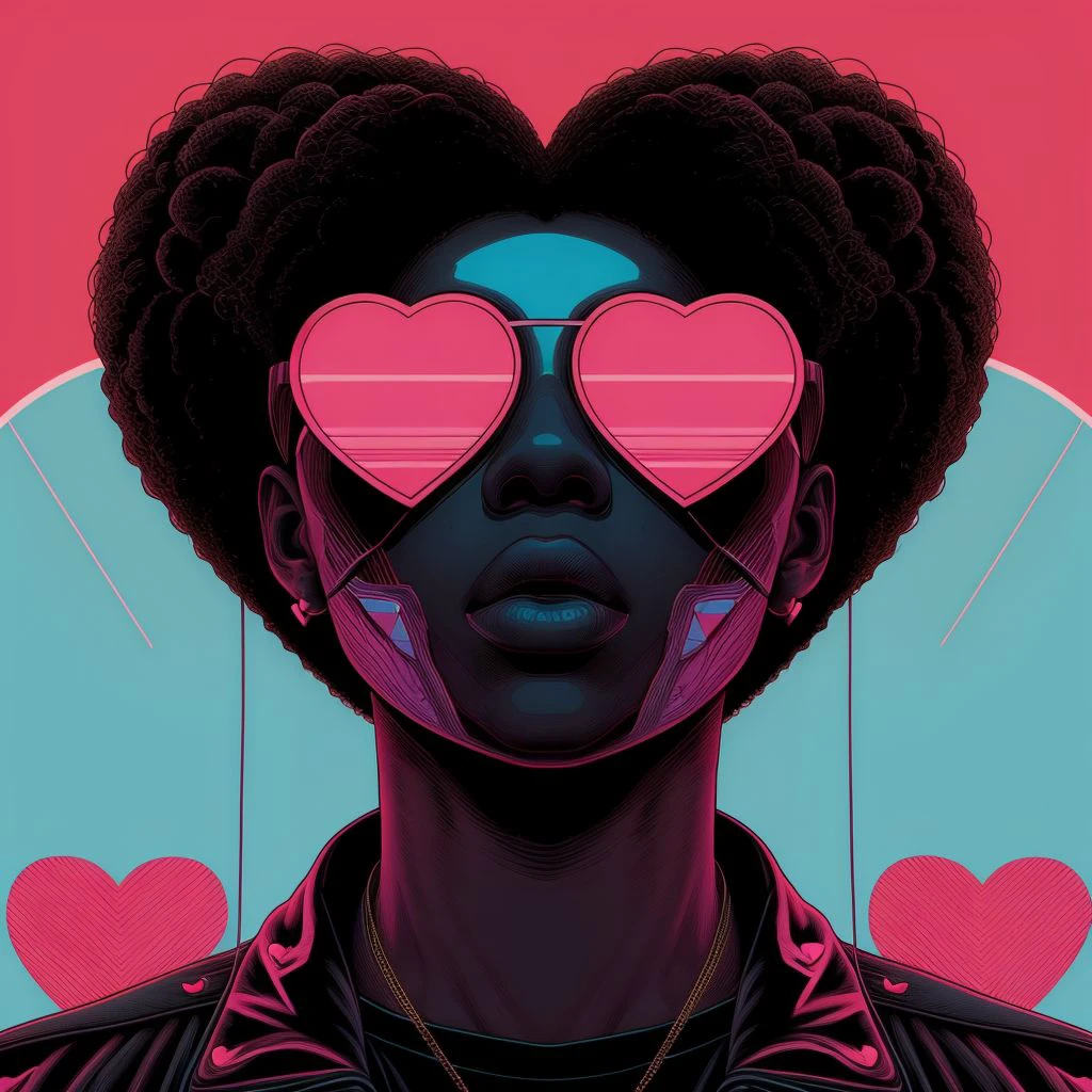 <lora:Black_Love:1> Black Love, Pop Art, 1boy