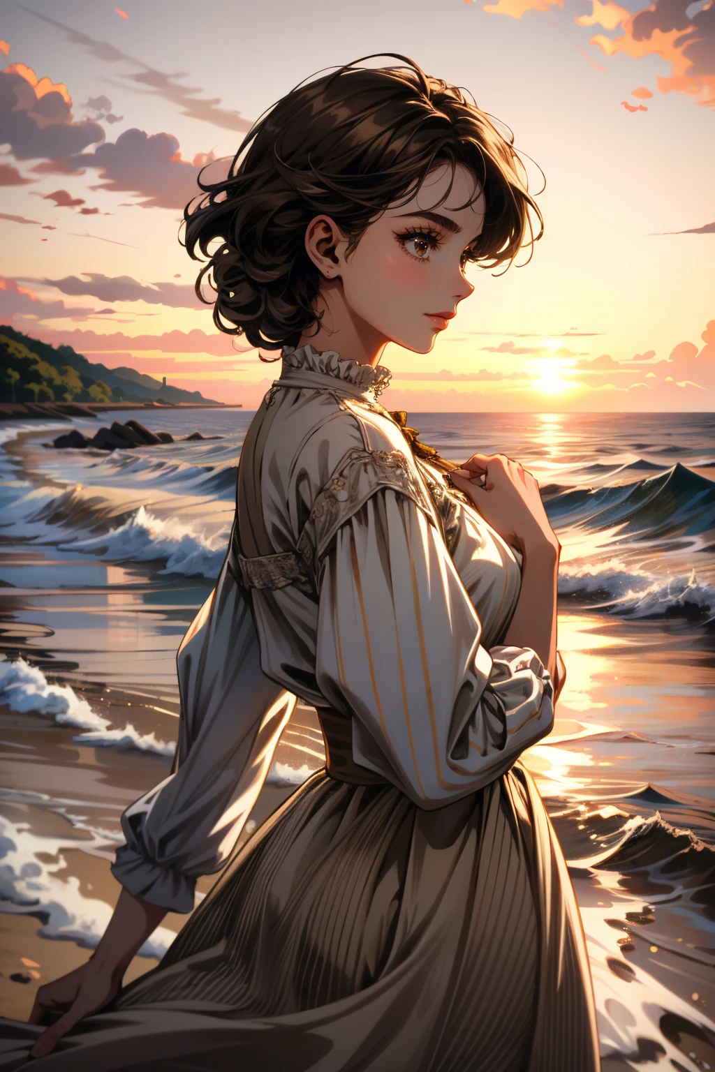 ((ultra detailed, masterpiece, absurdres))
<lora:DPDIMMarie:0.9>
DPDIMMarie, 1girl, brown hair, brown eyes, on a beach during a vibrant sunset, sundress, playing with the waves