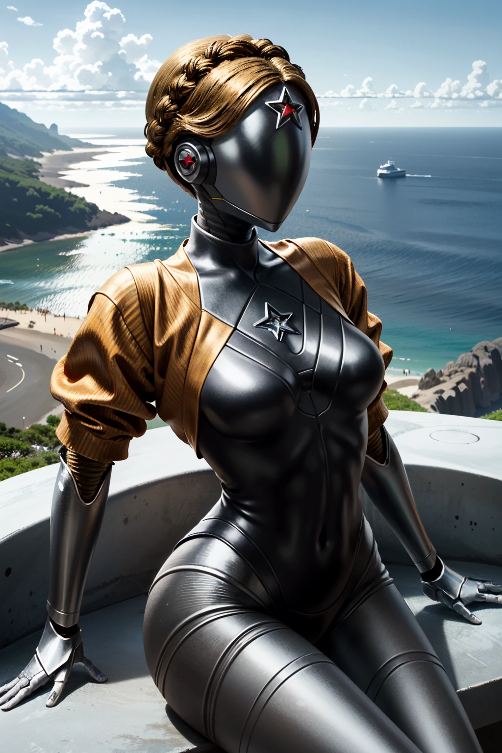 ((ultra detailed, masterpiece, absurdres))
<lora:AHTwins:0.9>
AHTwins, 1girl, robot, no face, blonde hair, braid, star (symbol), Tropical cliffside with panoramic ocean views, dynamic sky