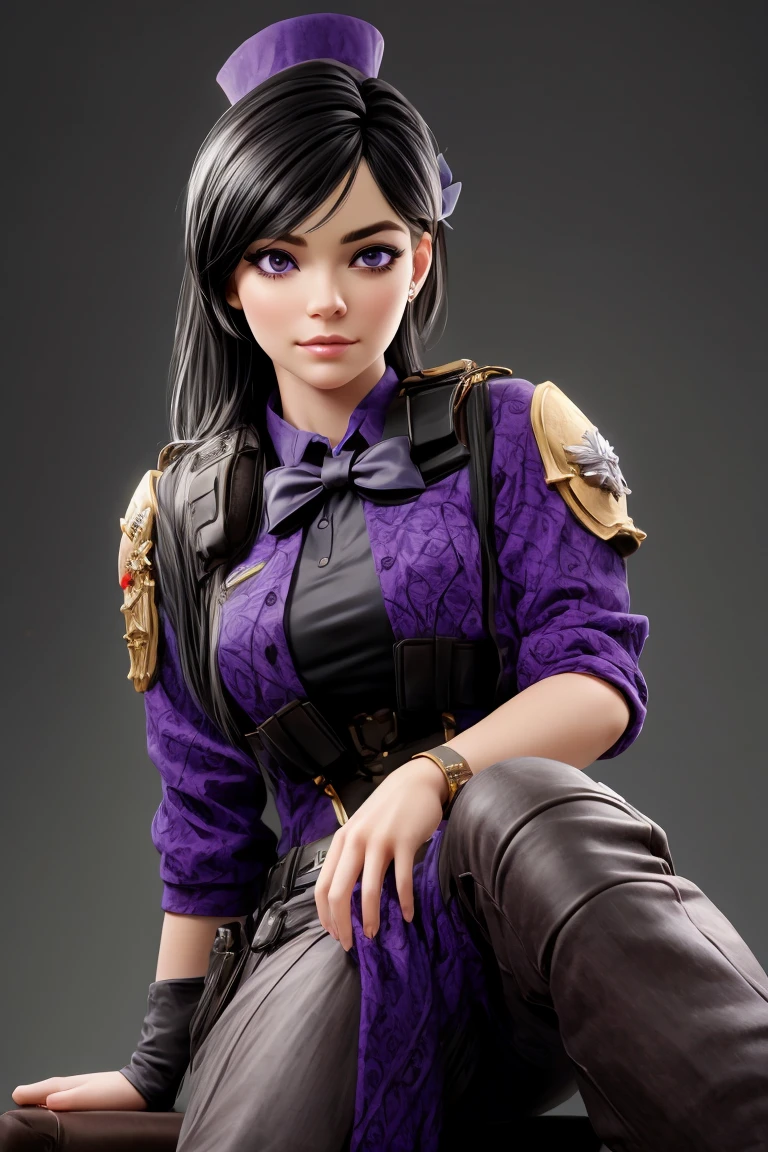 realistic, masterpiece, profesional image trending on artstation of 1 gilr Aruni,<lora:Aruni_from_Rainbow_Six_Siege:0.66> 1girl, aruni , purple eyes, slender, small breasts, black hair, flower in hair, scar on face,top hat, bow tie, and leather pants , Sitting on a chair with one hand on the knee and the other hand holding a book or a pencil, with a thoughtful and serious expression on the face. , (((in dark dungeon background,))) perfect quality, rim lights, detialed, cowboy shot , perfect body proportions, realistic skin details BREAK, ultrasharp, ultradetailed, perfect quality, masterpiece, intricated details, ultra clear, <lora:add_detail:0.7>, <hypernet:sxzBloom_sxzBloom:0.3>, detailed skin perfectly detailed face, sharp face,