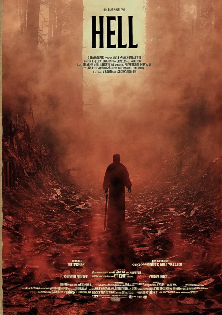 cinexart (title: "Hell") movie poster <lora:cinexart:1>
