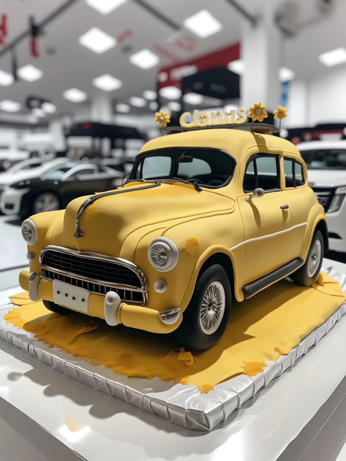 masterpiece, , high quality, A car cake, clean background, J_cake <lora:J_cake2:0.8>
