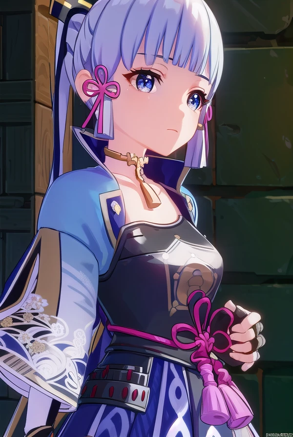 ayakakamisato, <lora:genshin ayaka kamisato ingame-lora-nochekaiser:1>,
ayaka kamisato, blunt bangs, blue eyes, blue hair, hair ornament, hair ribbon, hair tubes, long hair, ponytail, tress ribbon
BREAK arm guards, armor, armored dress, black dress, black gloves, light blue jacket, breastplate, dress, fingerless gloves, flower knot, gloves, neck tassel, open clothes, open jacket, socks, tabi, tachi-e, bridal gauntlets, choker, japanese armor, japanese clothes, short sleeves,
BREAK outdoors,
BREAK looking at viewer, (cowboy shot:1.5),
BREAK <lyco:GoodHands-beta2:1>, (masterpiece:1.2), best quality, high resolution, unity 8k wallpaper, (illustration:0.8), (beautiful detailed eyes:1.6), extremely detailed face, perfect lighting, extremely detailed CG, (perfect hands, perfect anatomy),