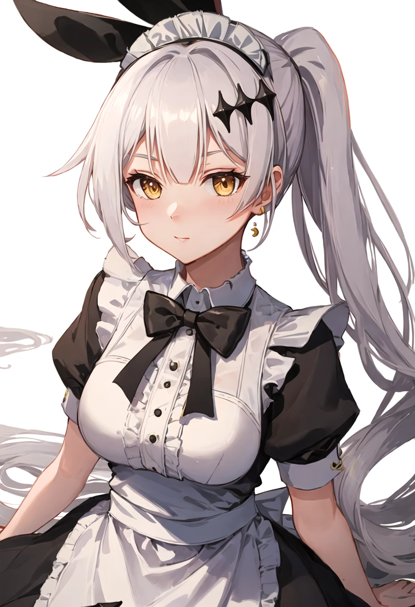 best quality, masterpiece, highres, solo, {five_seven_girlsfrontline:0.90}, {maid:1.40}, {long maid dress:1.15}