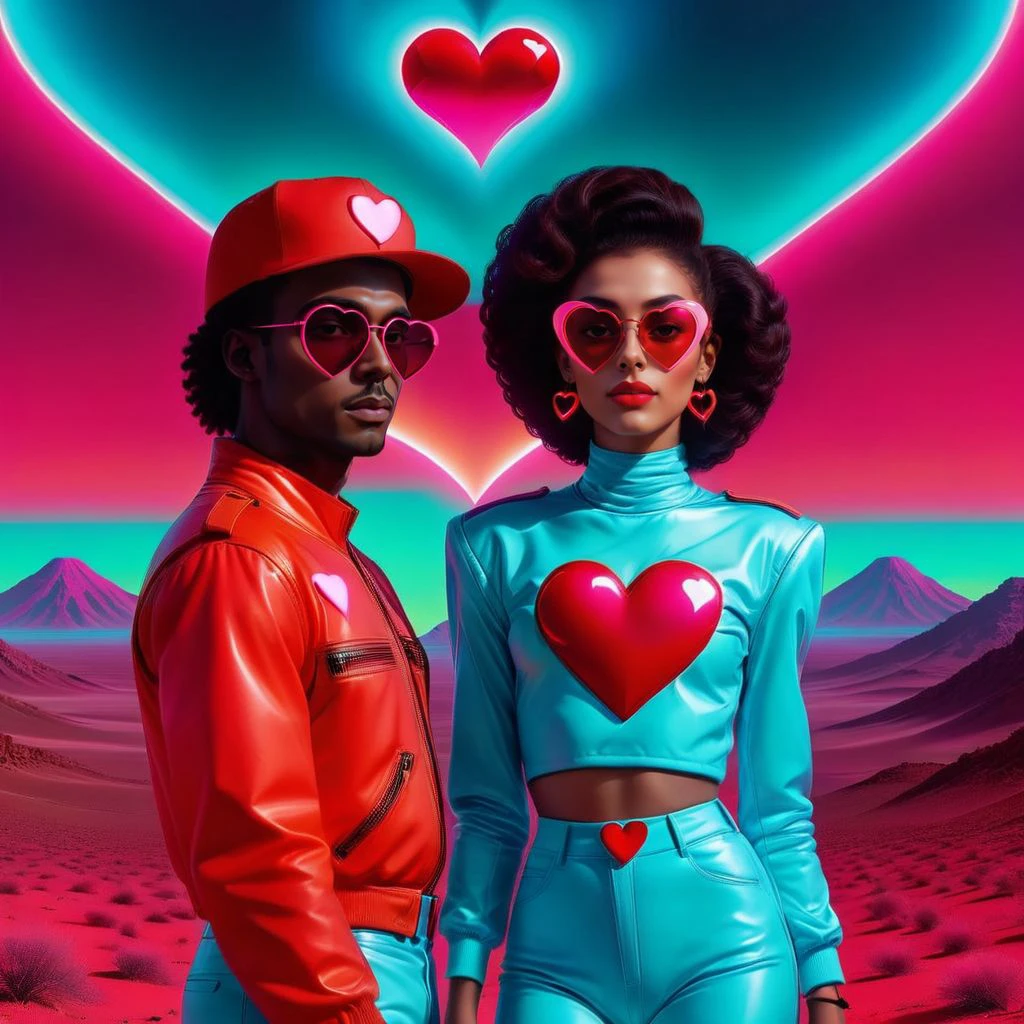 <lora:NeonHeartv4:0.8> Neon Heart, young man dressed to kill, mirror tint stunna shades