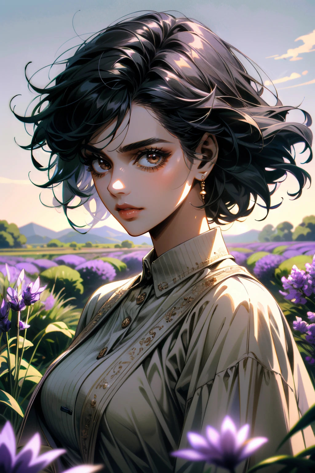 ((ultra detailed, masterpiece, absurdres))
<lora:DPDIMErin:0.9>
DPDIMErin, 1girl, black hair, brown eyes, lavender field, midday, bright and vibrant with a sea of purple blooms