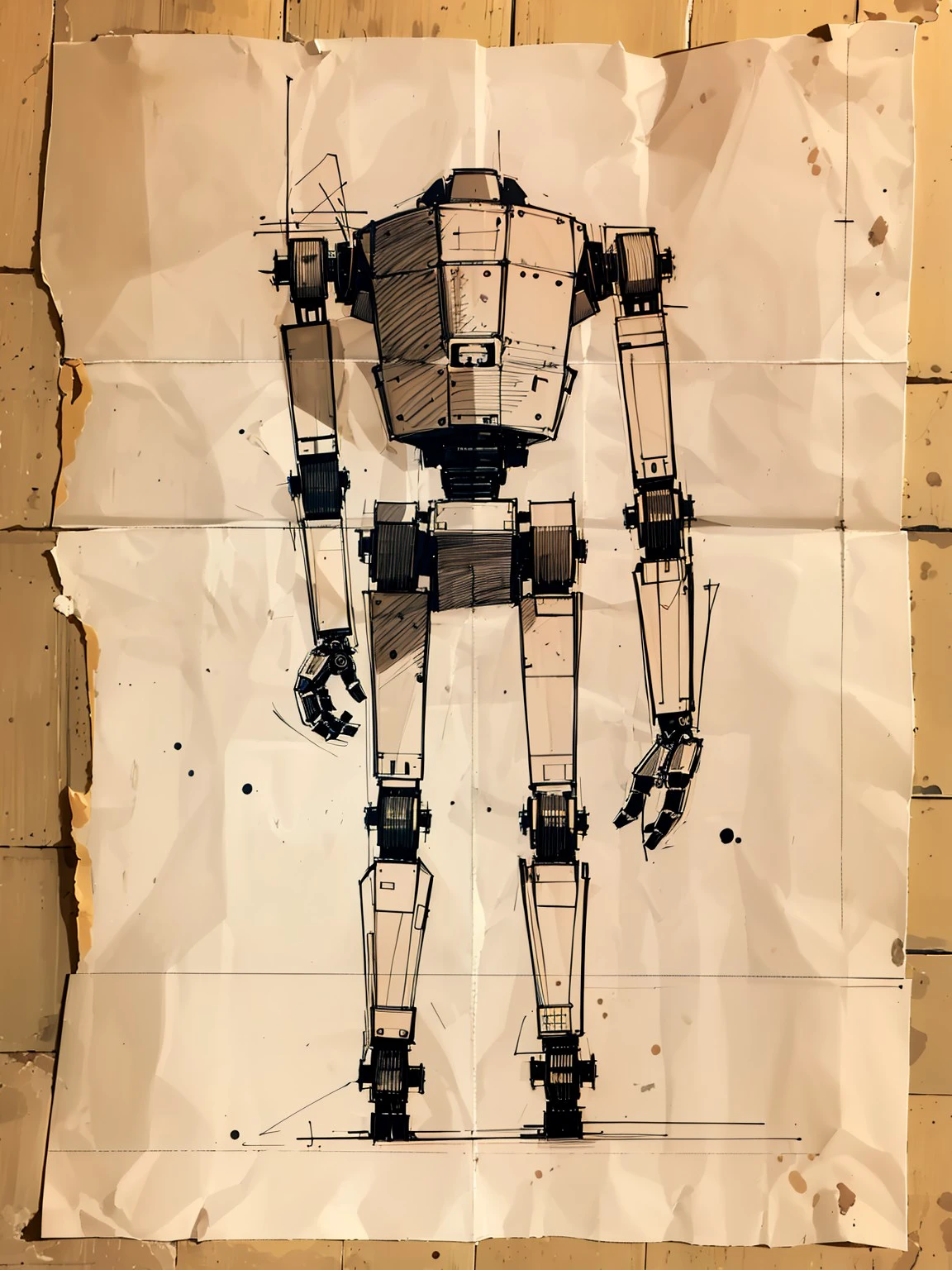 masterpiece, high quality,a drawing of robot, pen sketch, <lora:J_ancient_sketch:0.8> j_ancient_sketch