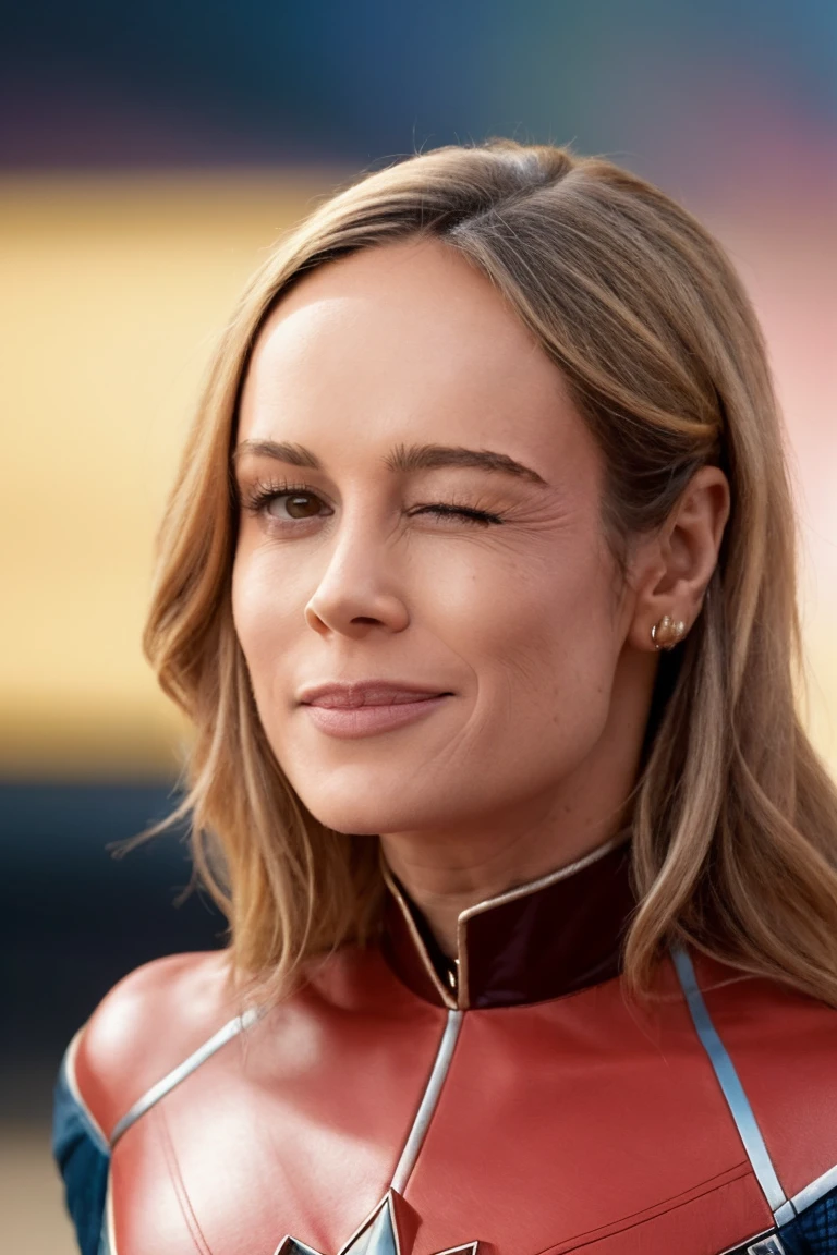 1girl, solo, portrait, marv3l, symmetrical_angle, blurry_background, bokeh, chromatic_aberration, depth_of_field, female focus, photorealistic, soft colors, masterpiece, high quality, (high detailed skin:1.1)
<lora:brie_larson_lora_v02:1> brie89 <lora:l_wnk_we_sd_64_32:1> (winking expression:1.4)