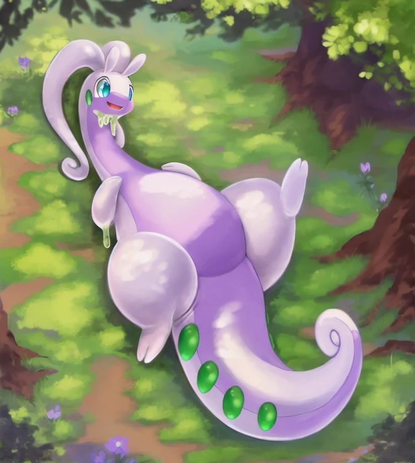 (feral goodra),( anthro male werewolf), score_9, score_8_up, dream prompt:score_9, beautiful, detailed cute face, blushing, shocked expression, reverse cowgirl position, looking surprised, looking back, crying, grabbing butt, looking down, forest, male/female, after sex, crying, aftersex, gaping vagina, leaking, leaking vagina, cum, impregnation, (screaming), sobbing, (closed eyes), foot shot, feet in view, huge feet, 3 toes, huge toes, gaping, penis, saliva, humanoid feet, purple vagina, huge toes