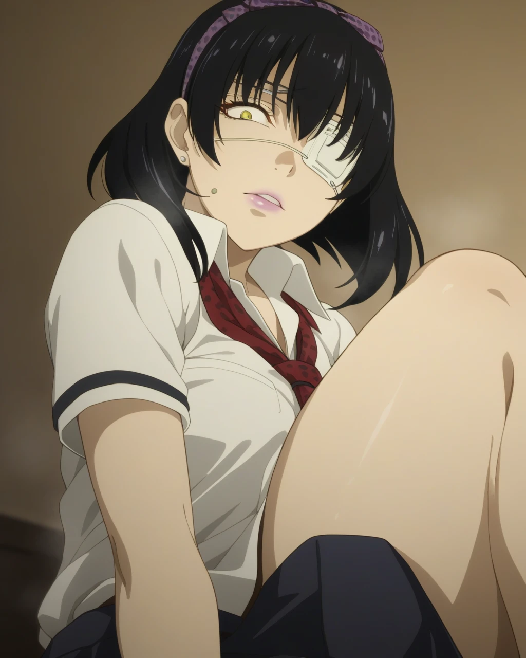 (8k) (high res) (best quality) (masterpiece) 1girl, six, hair over eyes, black hair, masterpiece, expensive quality, very_expensive_solve, big_file size, full color,(completely nude:1.2),pussy,niplles,(),anime color,