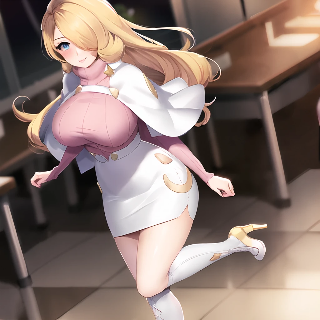 vrchat, 3d render,white shirt ,black collared shirt,short sleeves,short shorts,black choker, blonde hair,Brown eyes,bangs,very long hair,
1 girl, 20yo,Young female, thick thighs, slim figure, Beautiful Finger,Beautiful long legs,Beautiful body,Beautiful Nose,Beautiful character design, perfect eyes, perfect face,expressive eyes, looking at viewer, in the center of the image,(light_smile:0.5), official art,extremely detailed CG unity 8k wallpaper, perfect lighting,Colorful, Bright_Front_face_Lighting,shiny skin, (masterpiece:1.0),(best_quality:1.0), ultra high res,4K,ultra-detailed, photography, 8K, HDR, highres, absurdres:1.2, Kodak portra 400, film grain, blurry background, bokeh:1.2, lens flare, (vibrant_color:1.2) (Beautiful,large_Breasts:1.0), (beautiful_face:1.5),(narrow_waist),