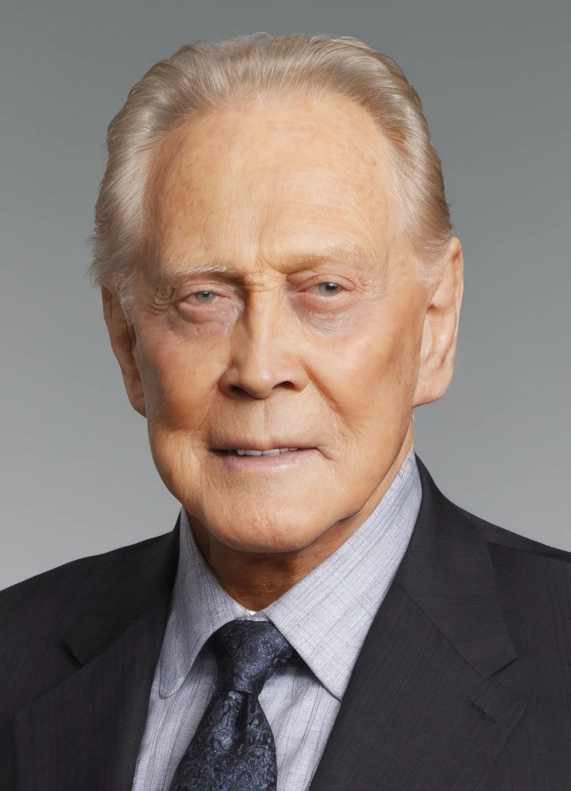 realistic photo of a man, 70 years old,  l11majors, upper body, dark suit, tie,
<lora:LeeMajors-SDXL-v1:1>