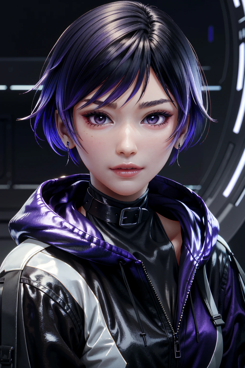 ((ultra detailed, masterpiece, absurdres))
<lora:T8Reina:0.9>
T8Reina, 1girl, short hair, purple hair, multicolored hair, portrait
