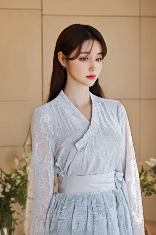 4k, 8k, ultra highres, raw photo in hdr, sharp focus, intricate texture, skin imperfections, realistic, detailed facial features, highly detailed face, posing,perfect lighting,long hair,black hair,makeup,standing,outside,petite,(mouth open),korean,<lora:Hwajung1:0.7> Hwajung1,<lora:[badbro]-modernized hanbok:0.8> hanbok,looking at viewer