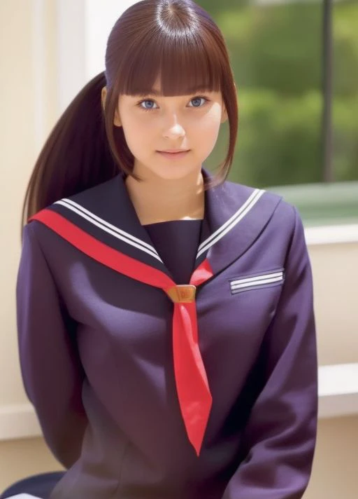 masterpiece,best quality,higher <lora:Japanese_school_uniform:1>, school uniform, serafuku, looking at viewer, 1girl,beatiful face,face focus,school,class room