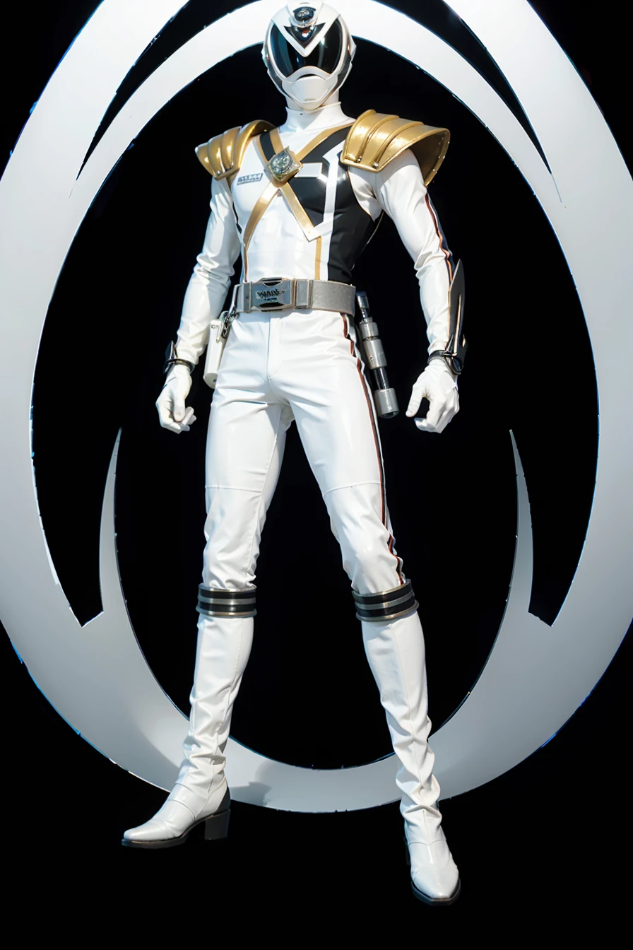 (masterpiece), best quality, perfect face, 1man, full body, white ranger, power ranger suit, SPD, power gloves,<lora:SPD_BaseSuit-000008:0.8>