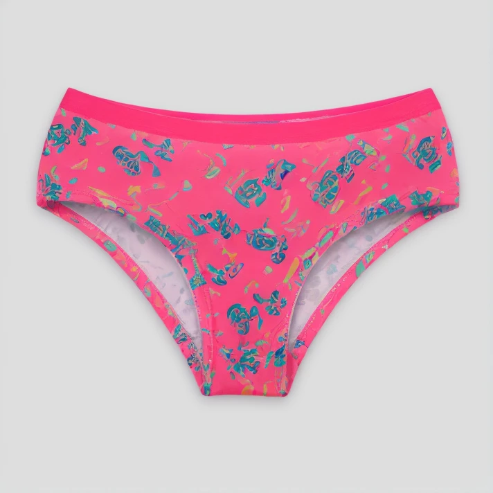 <lora:Underwear-000006:.7> panties colorful print,