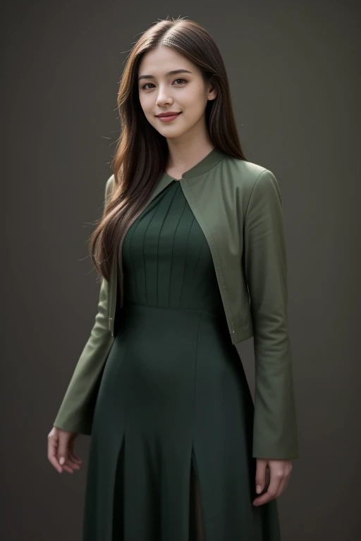 ((1 girl, 22 y.o, Masterpiece, best quality, cinematic lighting, 8k, full body shot, long hair, hourglass body)), (smile:0.85), (realistic background:1.2)
<lora:C1_Office_Dress_By_Stable_Yogi:1> green jacket, long dress