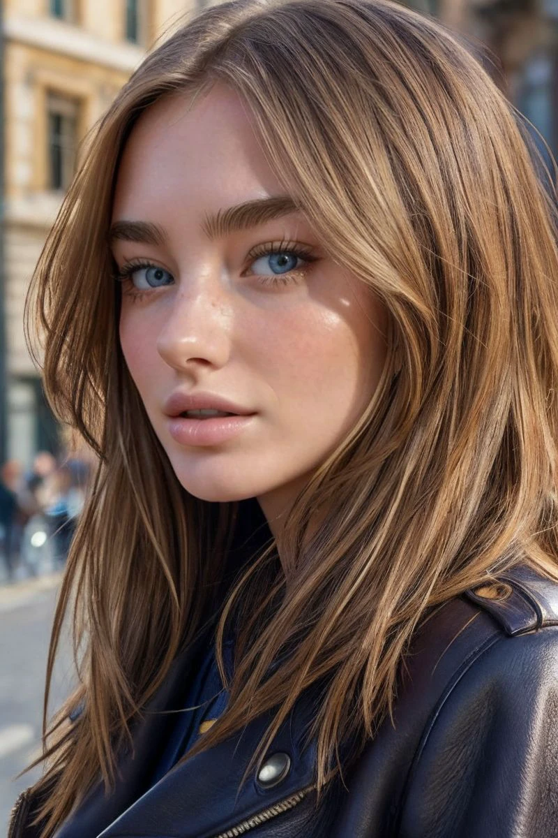 closeup headshot of S325_JuliaEroshik,a beautiful woman,in a (city:1.1),wearing a (leather-coat:1.1),(4k, RAW photo, best quality, depth of field, ultra high res:1.1),(absurdres, intricate, photorealistic, masterpiece, ultra-detailed:1.1),