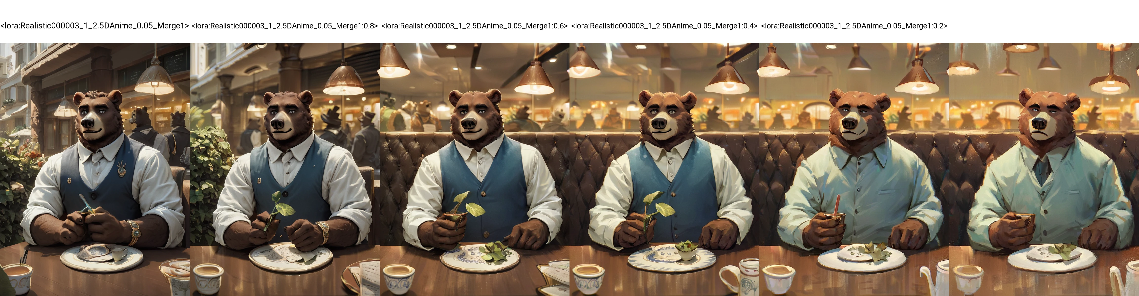 <lora:Realistic000003_1_2.5DAnime_0.05_Merge1>,score_9,score_8_up,score_7_up,score_6_up,score_5_up,score_4_up,source_furry,gentleman bear sit at a table at a cafe,bear,gentleman,solo focus,rating_safe,