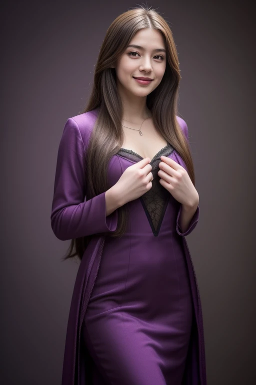 ((1 girl, 22 y.o, Masterpiece, best quality, cinematic lighting, 8k, full body shot, long hair, hourglass body)), (smile:0.85), (realistic background:1.2)
<lora:C1_Office_Dress_By_Stable_Yogi:1> purple jacket, long dress