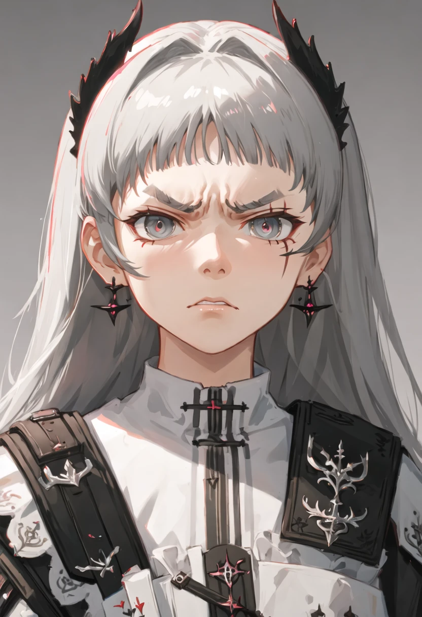 best quality, masterpiece, highres, solo, {irene_arknights:0.90}, angry, annoyed, portrait, looking at viewer