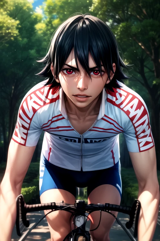 photorealistic, (4k), depth of field, (Masterpiece), (realistic skin texture), extremely detailed, intricate, hyper detailed, high resolution, professional photography, , depth of field, sharp detail, best quality, , 1boy, solo, male focus, <lora:yuuto_shinkai:0.94>, yuuto_shinkai, black hair, red eyes, , The Island of Dreams: A place where all your deepest desires come true, High resolution