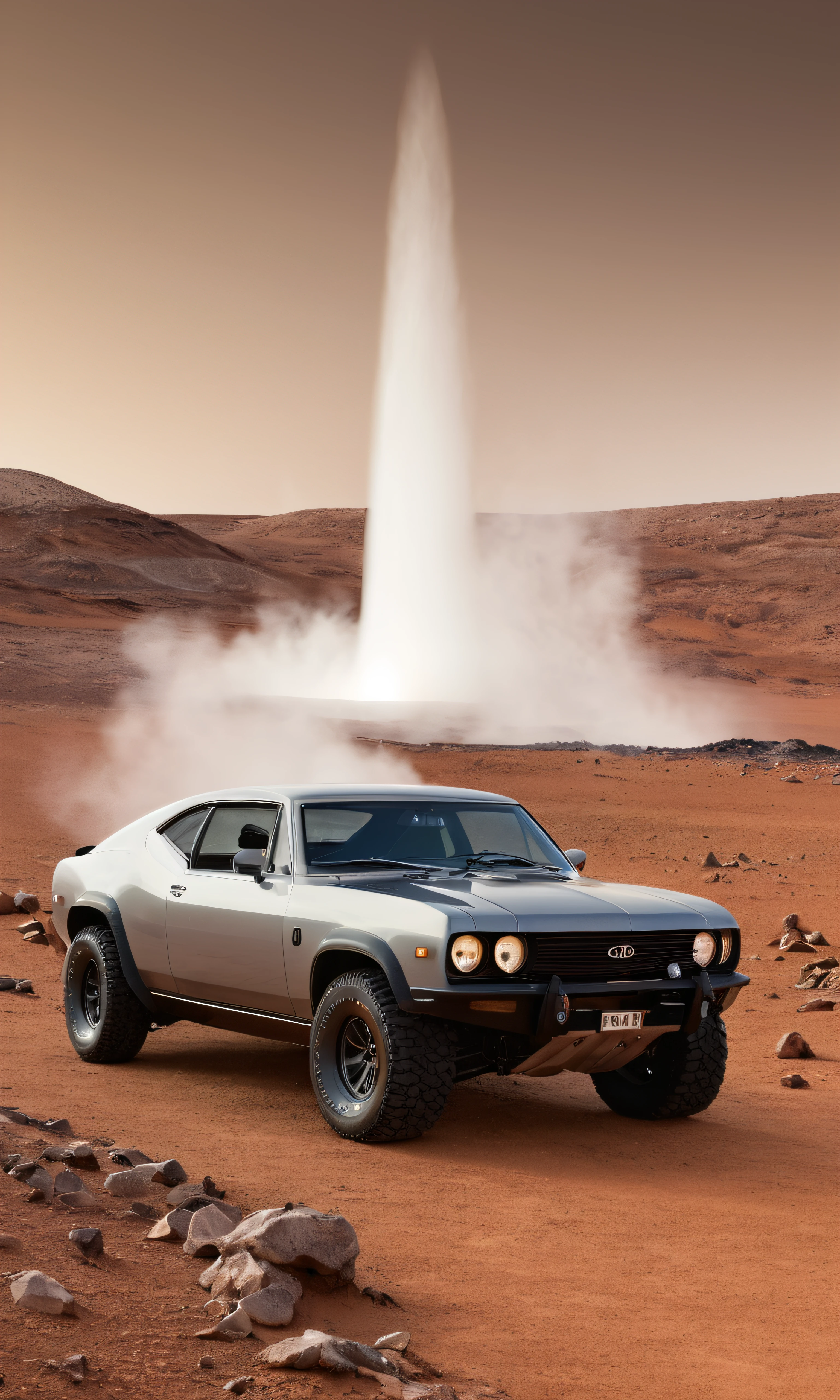 geysers on the mars, detailed, realistic, 8k uhd, high quality,