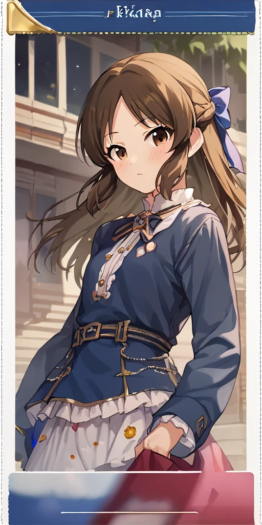 1girl,<lora:tachibana_arisu:1> ,idolmaster, solo, tachibana_arisu, idolmaster_cinderella_girls, highres, brown_eyes, brown_hair, hair_bow, (score_9 score_8_up score_7_up,score_6_up,score_5_up),rating_questionable source_anime,official art,  (official wallpaper:1.2)