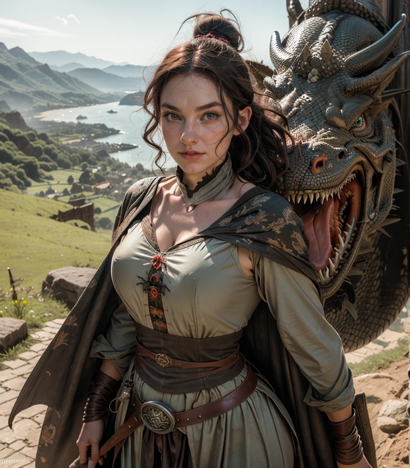 (dragon:1.4), dynamic angle, dynamic pose, perspective, foreshortening, undercut, j3nn1f3r8ti4a with dark hair and glowing pupils, solo, detailed face, covered in dirt, wearing rags, torn dress, escaped from a dungeon and now wanders in a grey wasteland, Lord of the Rings, Tolkien, Hillmen, Dunlending, a huge dragon head in background, (medium shot)
<lora:wuxia2:0.8> wuxia, (smile:0.4), western clothes, vibrant