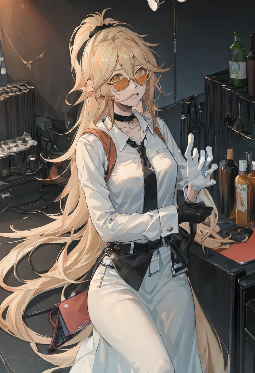 best quality, masterpiece, highres, solo, {sol_neuralcloud:0.90}, {black business suit:1.40}, {tie:1.20}, {sunglasses:1.25}, {white gloves:1.15}, {white shirt:1.10}, {black skirt:1.15}, {smoking:1.20}, handsome