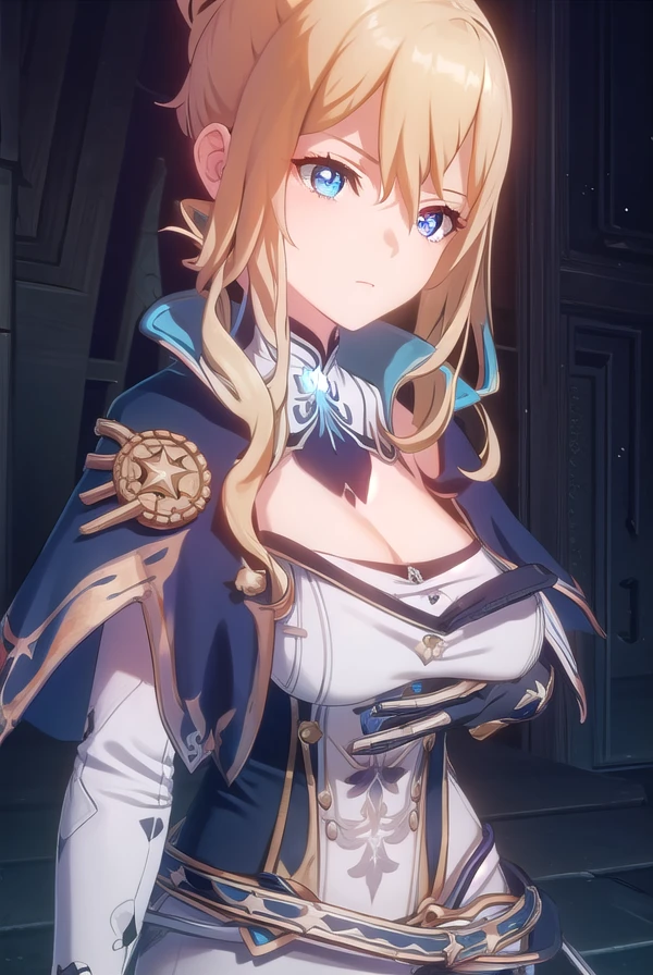 jean, <lora:genshin jean ingame-lora-nochekaiser:1>,
jean, long hair, bangs, blue eyes, blonde hair, bow, hair between eyes, ponytail, hair bow, sidelocks,
BREAK gloves, belt, capelet, cleavage, pants, white pants, detached sleeves, detached collar,
BREAK outdoors,
BREAK looking at viewer, (cowboy shot:1.5),
BREAK <lyco:GoodHands-beta2:1>, (masterpiece:1.2), best quality, high resolution, unity 8k wallpaper, (illustration:0.8), (beautiful detailed eyes:1.6), extremely detailed face, perfect lighting, extremely detailed CG, (perfect hands, perfect anatomy),