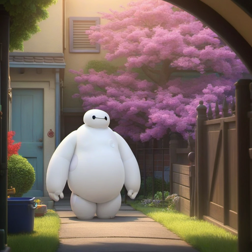 Baymax1024 in a garden, house, city<lora:Baymax1024-000540:0.8>