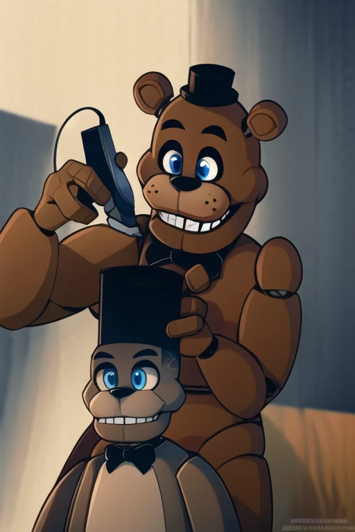 <lora:lowfade-08:1> lowfade, <lora:fnaf-freddy:1> freddy, masterpiece, best quality