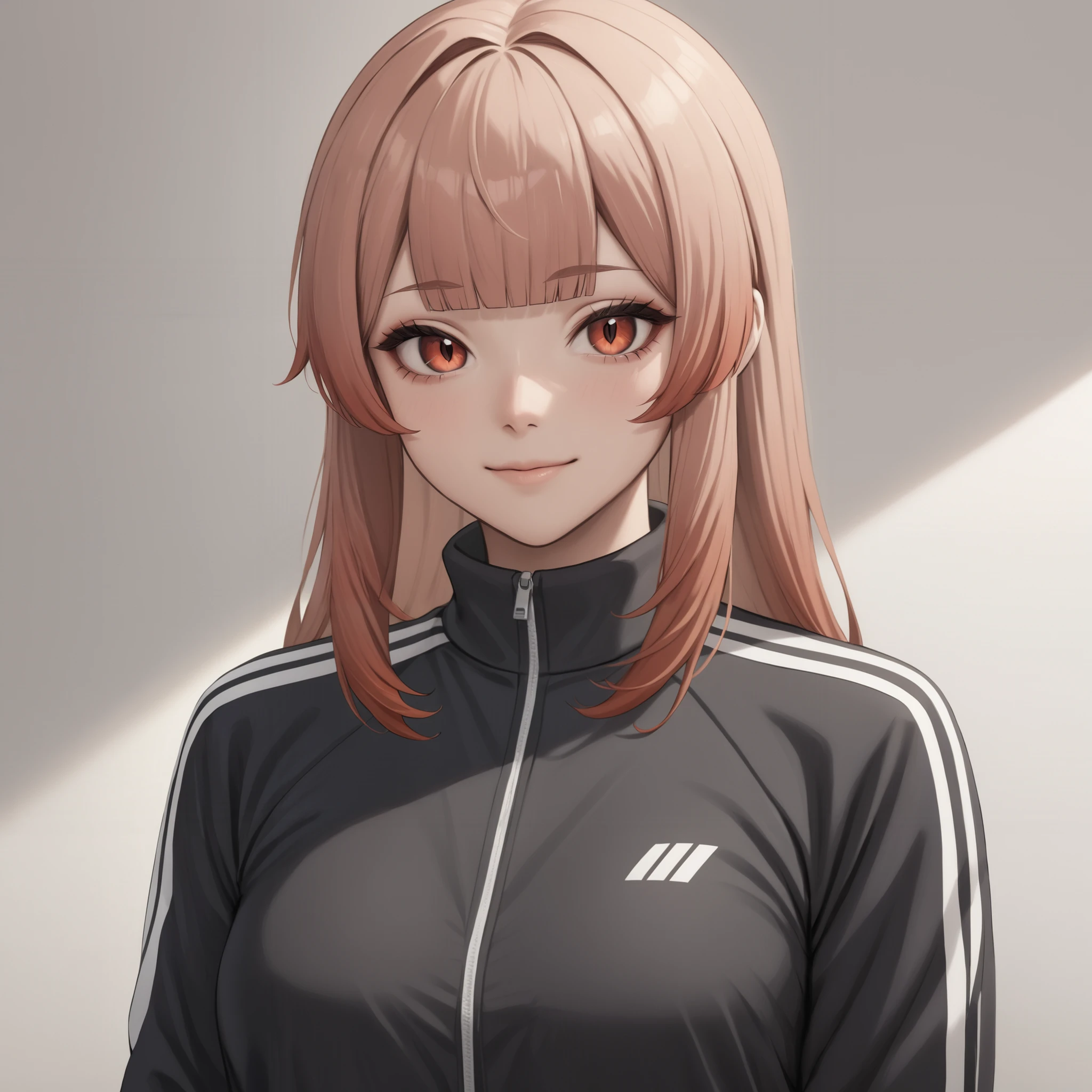 ciara faux, light smile, closed mouth, black track suit, masterpiece, best quality <lora:ciara-animaginexl-4-000010:0.8>