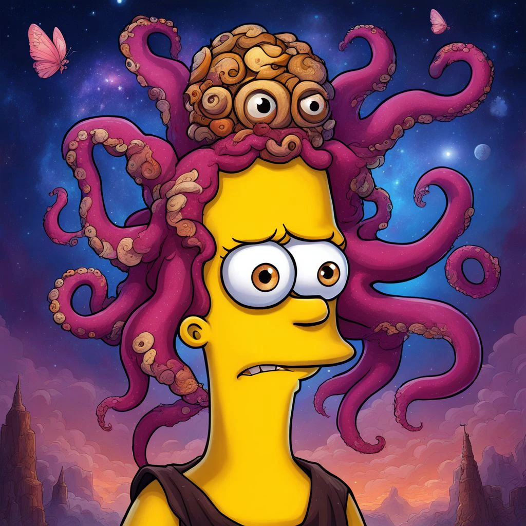 A Simpstyle FairyForm woman <lora:SDXL_Fairy_Form_LoRA:0.8> <lora:SDXL-Simpstyle-Lora-v2-r16:0.8> but the old gods are rising <lora:Old_gods_rising_SDXL:0.8>