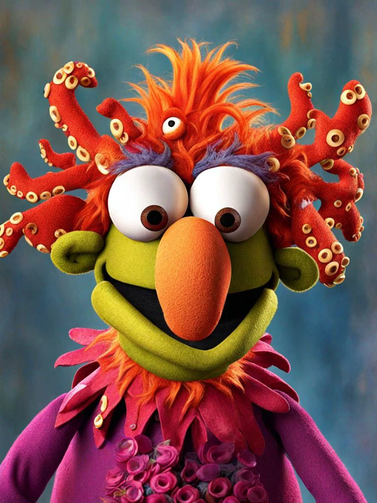 A muppet on the MuppetShow but the old gods are rising <lora:SDXL-MuppetShow-Lora:0.5> <lora:Old_gods_rising_SDXL:1.0>