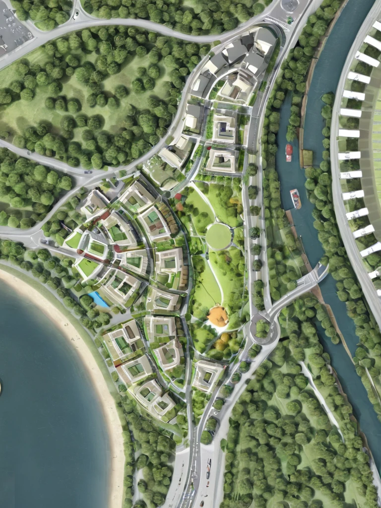 <lora:JJsSitePlan_XL:1>, ((Site Plan)), (masterpiece),(high quality), best quality, epic realistic,,(realistic), super detailed, (full detail),(4k),8k,scenery, , tree, river, road,car,parking slot, park, , no shadow, cinematic, hdr,